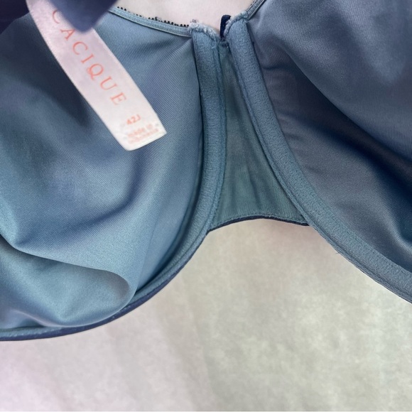 Cacique 42j bra modern lace covered unlined full coverage - Picture 6 of 6